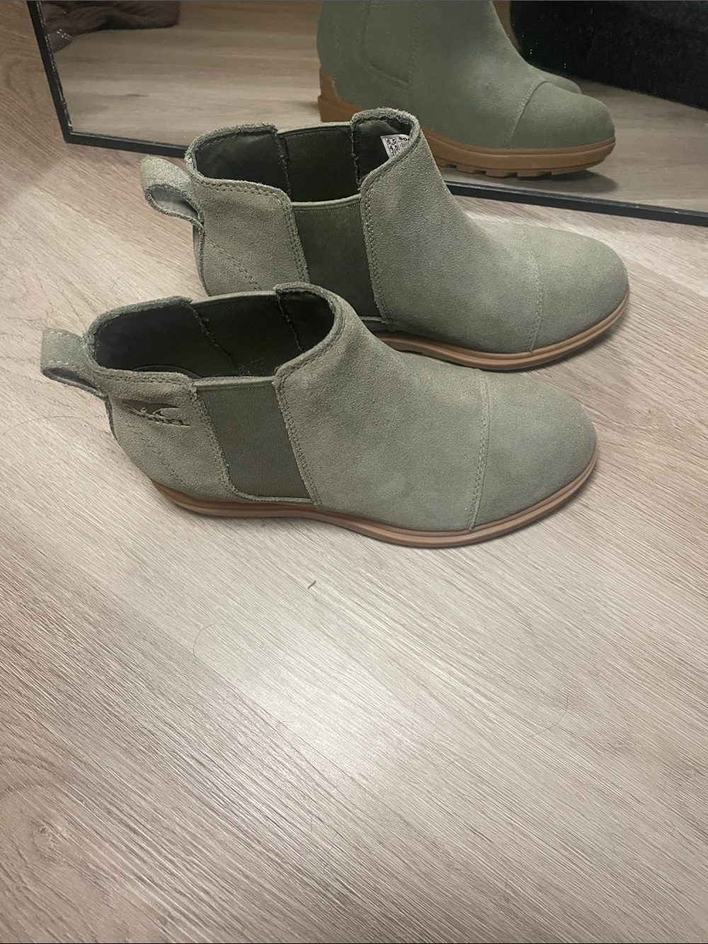 Sorel Green Wedge Booties